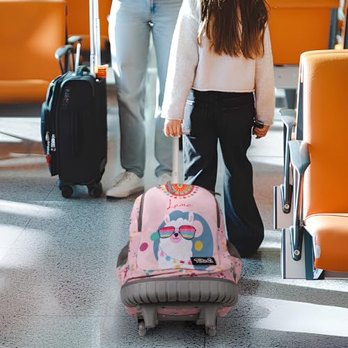 Tilami Rolling Backpack for Boys and Girls,Cool alpaca - color: Cool Alpaca
