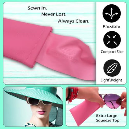 Soft Sunglasses case | Large Glasses Case Holder - Eyeglass Pouch Squeeze Top | Glasses pouch Lightweight Extra Layers - color: Pink
