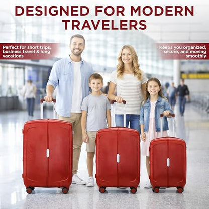 IZOD Mateo 3 Piece Expandable Hardside Luggage Set, Maroon - color: Maroon, size: 3 Piece Set