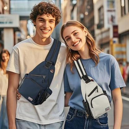 Geestock Convertible Sling Bag Crossbody Backpack for Women Men, Navy Blue - color: Navy Blue, size: Large