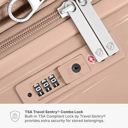 Traveler's Choice Edinburgh II Hardside Spinner Luggage, TSA Lock, Sand, 25" Medium - color: Sand, size: 25" Medium