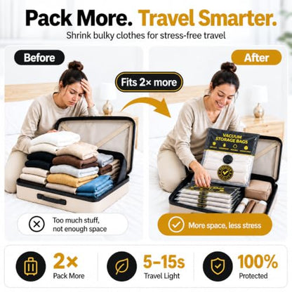 16 Pack Vacuum Storage Bags with Electric Pump for Clothing, Home & Travel
