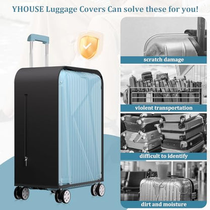 30 Inch Half Clear PVC Luggage Cover TSA Waterproof Protector