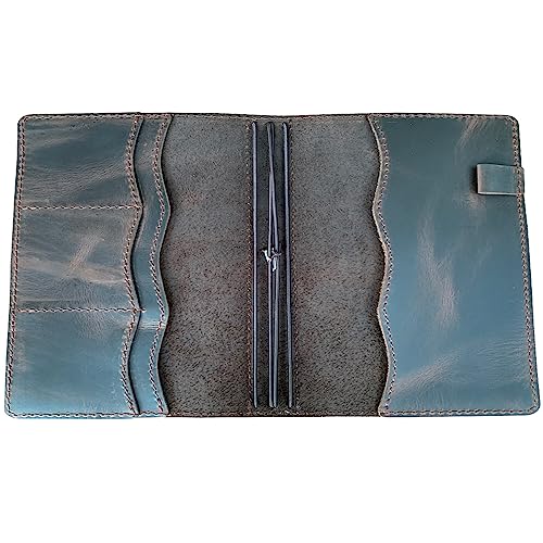 newestor Travelers Notebook Cover with Inner Pockets, Card Slots and Pen Holder, B6 Size, Dark Brown - size: B6
