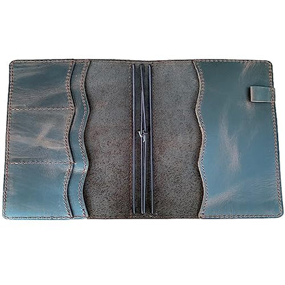 newestor Travelers Notebook Cover with Inner Pockets, Card Slots and Pen Holder, B6 Size, Dark Brown - size: B6