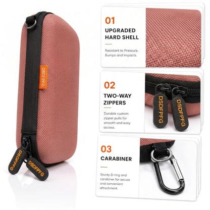Small Hard EVA Carrying Case, Universal Electronic Zipper Case Pouch Bag - color: Cinnamon Rose
