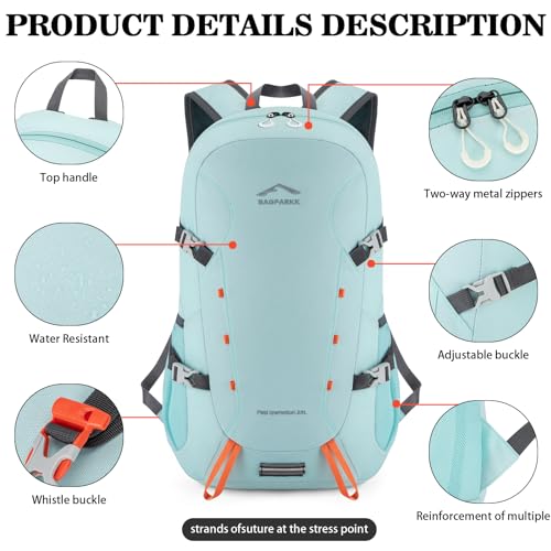 BAGPARKK 35L Ultra Lightweight Foldable Packable Hiking Backpack - color: Sky Blue（35l）