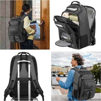 TSA Friendly Travel Laptop Backpack 18.4 inch XXXL Gaming Backpack Water-Repellent College Daypack Business Backpack with RFID Pockets for Men - color: Grey