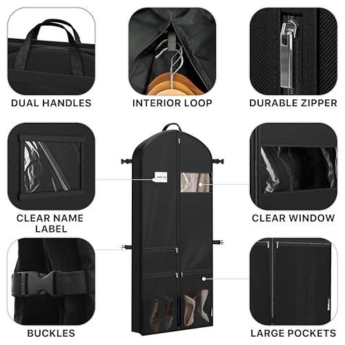 Simple Houseware 65" Travel Garment Bag with Pockets, Heavy Duty Suit Bag - size: 65-Inch Long w/ Pocket, Single