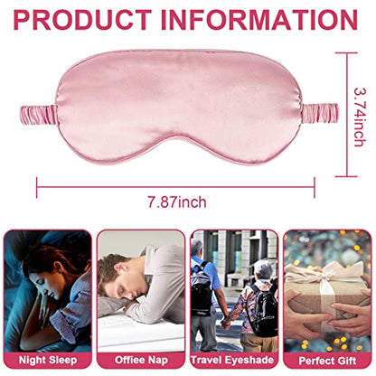 IEKEODI 2 Pack Silk Sleep Masks, Light Blocking Eye Masks, Black & Pink - color: Black+pink