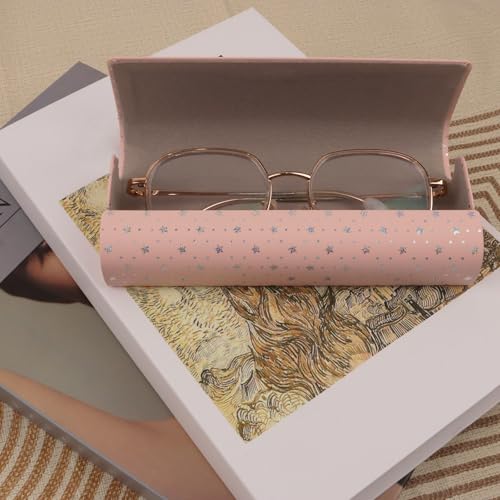 HSYMQ 3PCS Glasses Case, Eyeglasses Case Hard Shell, Reading Hard Glasses Cases for Women Men - color: White Green Pink
