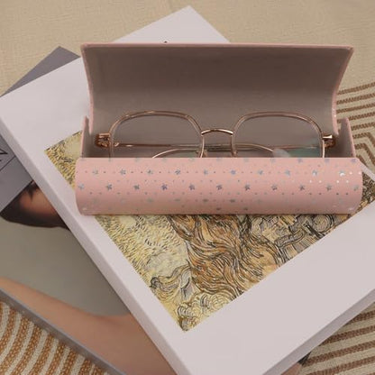 HSYMQ 3PCS Glasses Case, Eyeglasses Case Hard Shell, Reading Hard Glasses Cases for Women Men - color: White Green Pink