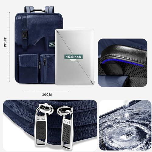 ZINZ Expandable Laptop Backpack 15 15.6 16 Inch,Blue - color: B01l01