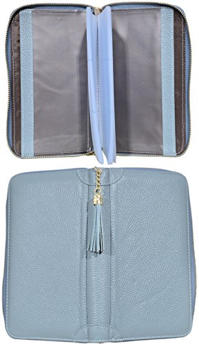 Easyoulife Credit Card Holder Wallet Womens Zipper Leather Case Purse RFID Blocking - color: Light Blue