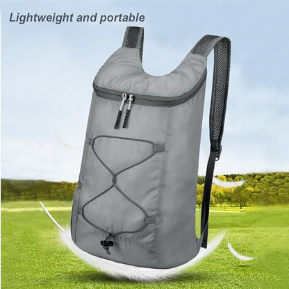 levayhill 16L Foldable Hiking Backpack,Small Packable Daypack, Gray - color: Gray