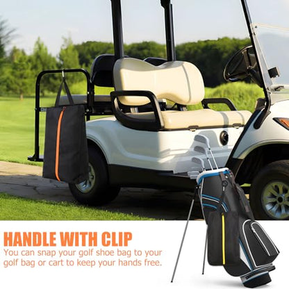 TOBWOLF 2PCS Golf Shoe Bags, Water-Resistant for Smelly Cleats - color: Black-Orange & Black-Yellow