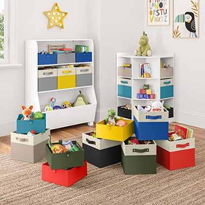 RiverRidge Folding Storage Bins - 6-Pack of 5in Tall Gray Cubes - color: 6 Gray Bins
