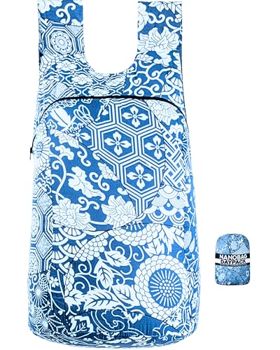 Nanobag Daypack 16L Ultralight Packable Foldable Travel Backpack for Hiking - color: Porcelain