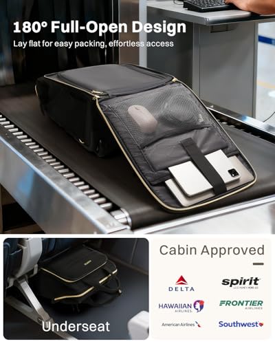 Rolling Puffer Backpack for Women, Travel Backpack with Wheels, 16 Inch Wheeled Laptop Backpck, Dual-Opening Design Overnight College Underseat Carry on Luggage, Roller Business Work Bag, Black - color: Square Quilt Black