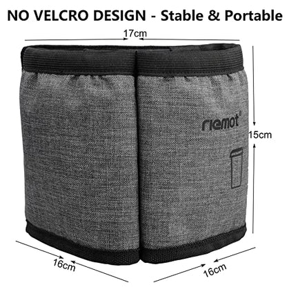 riemot Luggage Travel Cup Holder Free Hand Water Bottle Carrier Grey - color: No Hook & Loop: Grey