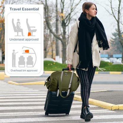 TOPDesign Travel Duffel Bag, Puffy Carry On Overnight, Gym Bag w/Wet Pocket - color: Dark Green