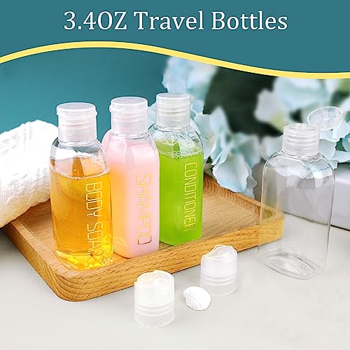 Cosywell 9PCS Leakproof 3.4oz Travel Bottles for Toiletries - color: F-Clear