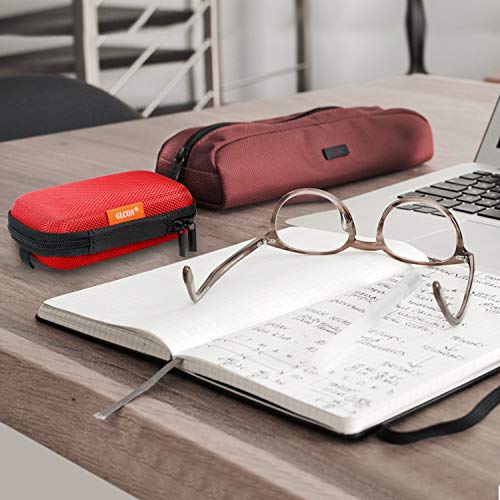 Red Rectangle Small EVA Case, Lightweight Hard Shell Zipper Pouch - color: Red