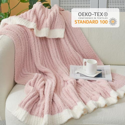 Snuggle Sac Pink Ribbed Queen Size Blanket for Bed, Soft Luxurious Bedding Blankets, Large Fuzzy Plush Microfiber Blankets Pink, 90x90 inches - color: Pink, size: Queen(90"x 90")