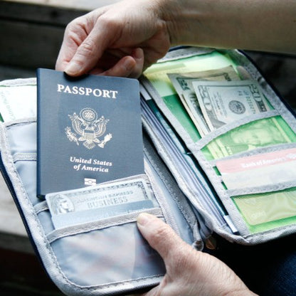 Wrapables® Passport and Travel Documents Holder, Pink - color: Pink