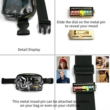 Fanny Pack Crossbody Sling Bag, Clear Black - color: Clear Black
