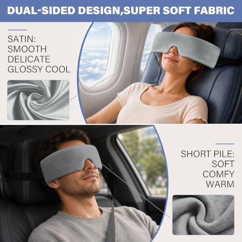 SPRING SEAON Airplane Eye Mask Head Holder, Double-Sided Sleep Support Soft - color: Grey