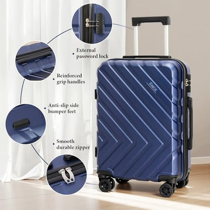 Eeeza Luggage Sets,5 Piece (20"/24"/28"/DB/TB) Blue - color: PorscheBlue