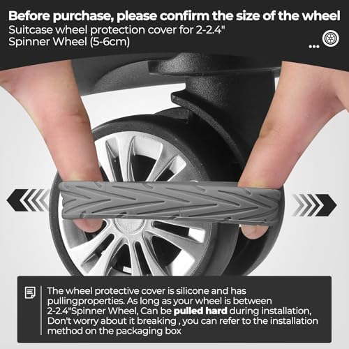 8Pcs Upgrade Luggage Wheel Covers, Travel Accessories (Grey) - color: Grey