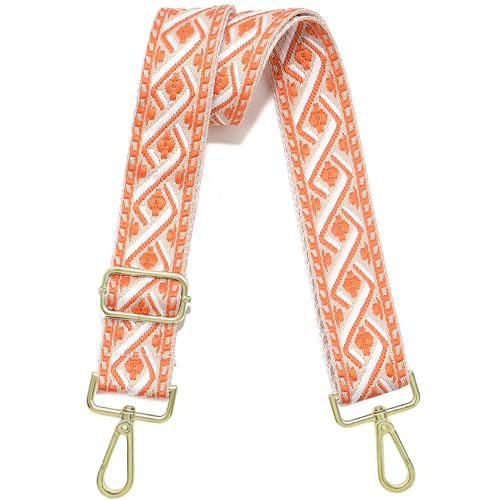 1.5" Wide Purse Strap Adjustable Replacement Gold Hardware Long Crossbody Bag Strap for Thick Shoulder Bags Canvas Handbags Straps - color: Gold Hardware-418
