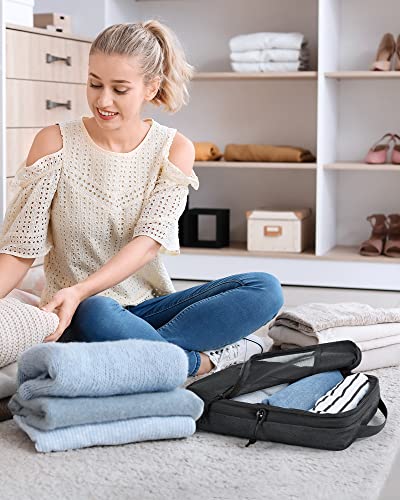BAGSMART Compression Packing Cubes for Travel, 6 Set - color: 04-Black, size: 6 Set