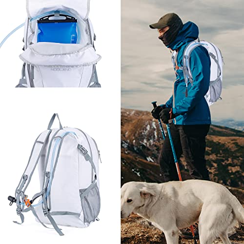 NODLAND Light Weight Packable Backpack for Travel Hiking 45L Foldable Water-Resistant Daypack Hydration Rucksack - color: White, size: Medium 45L