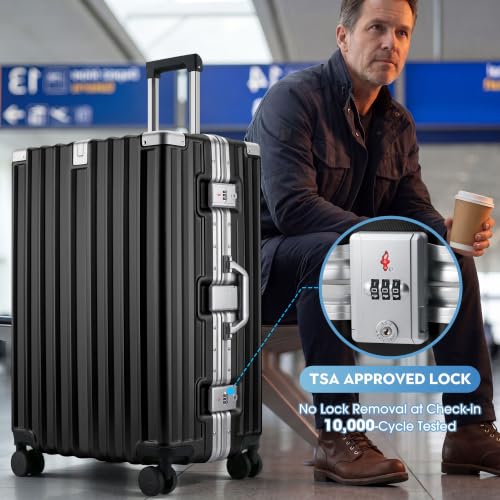 Zipperless Luggage, 20 Inch Carry-On Suitcase - color: Black, size: TSA 20-inch