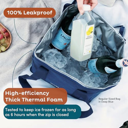 Nook Theory Reusable Insulated Grocery Bag - Leak Proof, X Large Cooler Bag - color: Ocean XL