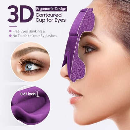 BeHoomi Sleep Mask, Premium Eye Mask for Sleeping, 3D Ergonomic Designed Sleeping Mask, Upgraded Light Blocking & Blindfold Sleep Masks for Women, Men (Purple) - color: Purple