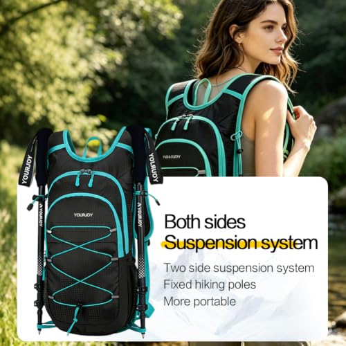 15L Hiking Backpack Small Travel Camping Packable for Men Women，Blue - color: Gray