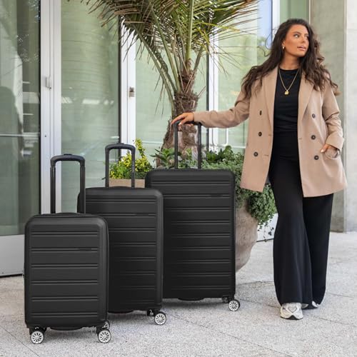 Travel Select Snowcreek Hardside Expandable Spinner Luggage Set w/USB Port, Black, 2-Piece - color: Black, size: 2 Piece Set