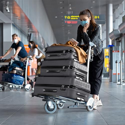 Karl home Luggage Set of 3 Hardside Suitcase Sets - Dark Grey (20/24/28) - color: Dark Grey, size: 3 Piece Set