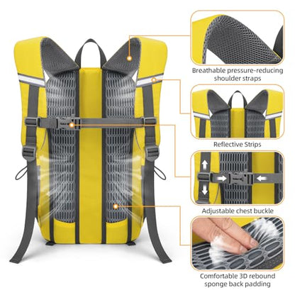 RealCool 20L Lightweight Hiking Backpack, Small Travel Daypack for Camping - color: Yellow, size: 20L