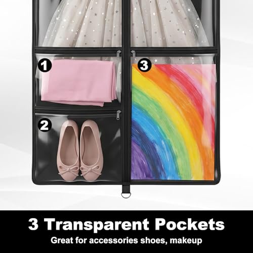 4 Pack Garment Bag for Hanging Clothes, 35.6" Non-Woven Fabric Storage Cover for Dancers & Travel, Foldable Costume Bag for Competitions, Recitals, Closet Storage – Black