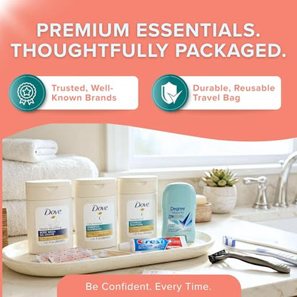 100 Pack Womens Bulk Hygiene Kits – 12-Piece Premium Brand-Name Toiletries - size: 100 Pack