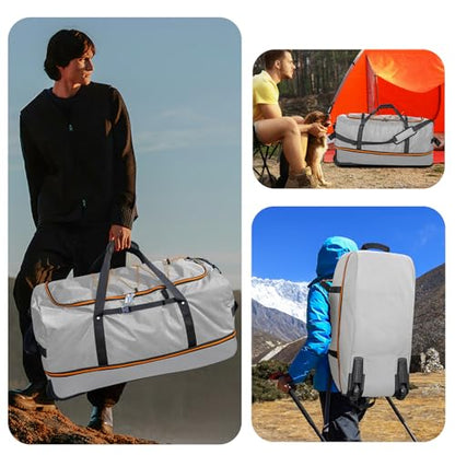 Vomgomfom Wheeled Collapsible Duffel Bag 110L-140L Expandable,Gray - color: Gray