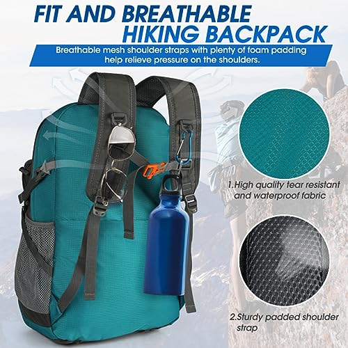 IGOLUMON Hiking Backpack 40L Packable Lightweight Camping Daypack Men Women - color: Green