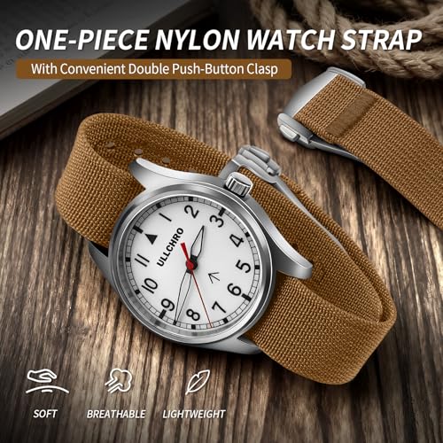 Nylon Watch Strap 20mm 22mm Nylon Watch Band Replacement Single Pass Strap Breathable Military Watch Bands for Men Soft Elastic Watch Straps - color: Brown, size: 22mm