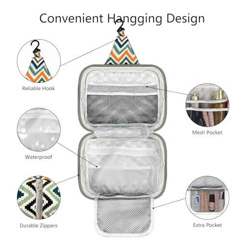 Travel Toiletry Bag with Hanging Hook (Fabric, Boho) - color: Boho, style: Fabric