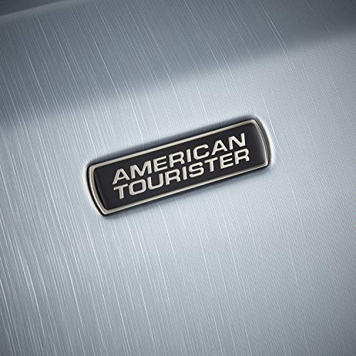 American Tourister Moonlight Hardside Expandable Luggage with Spinner Wheels, Silver, Checked-Medium 24-Inch - color: Silver, size: Checked-Medium 24-Inch